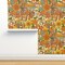 Vintage Hippy Floral Earth Tones mushrooms s Retro 70S 60S Toadstools Vintage Nostalgic Flower Power Custom Pre-pasted Wallpaper by Spoonflower Pre-Pasted Wallpaper 2FT Wide